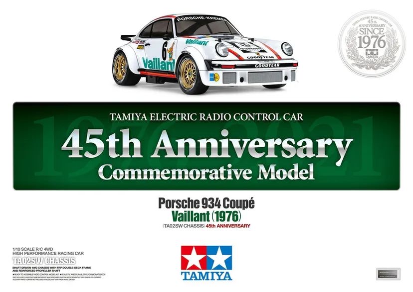 Porsche 934 Coupe Vaillant TA02SW (1976) 45Th Anniversary Tamiya - 47477