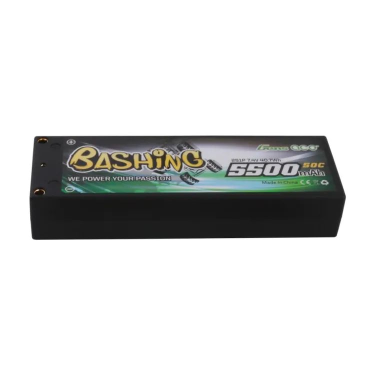 Gens Ace 5500mAh 2S 7.4V 50C HardCase RC Car Lipo Battery Pack with T-plug