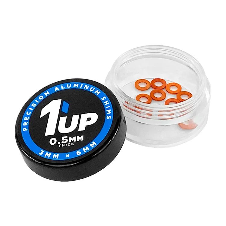 1up Racing 3x6x0.5mm Precision Aluminum Shims Orange (12pcs)