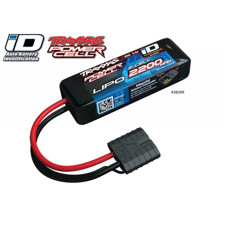 Batteria Lipo 2200mah 7.4V 2S 25C Power Cell ID Traxxas - 2820X