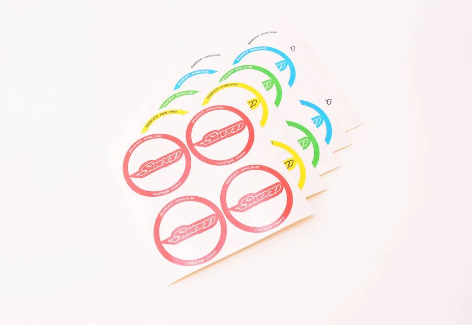 Sweep QTS Low Profile Tires 32deg w/BBS Black Spoke Wheels Pre-glued (4pcs·5colors rings)