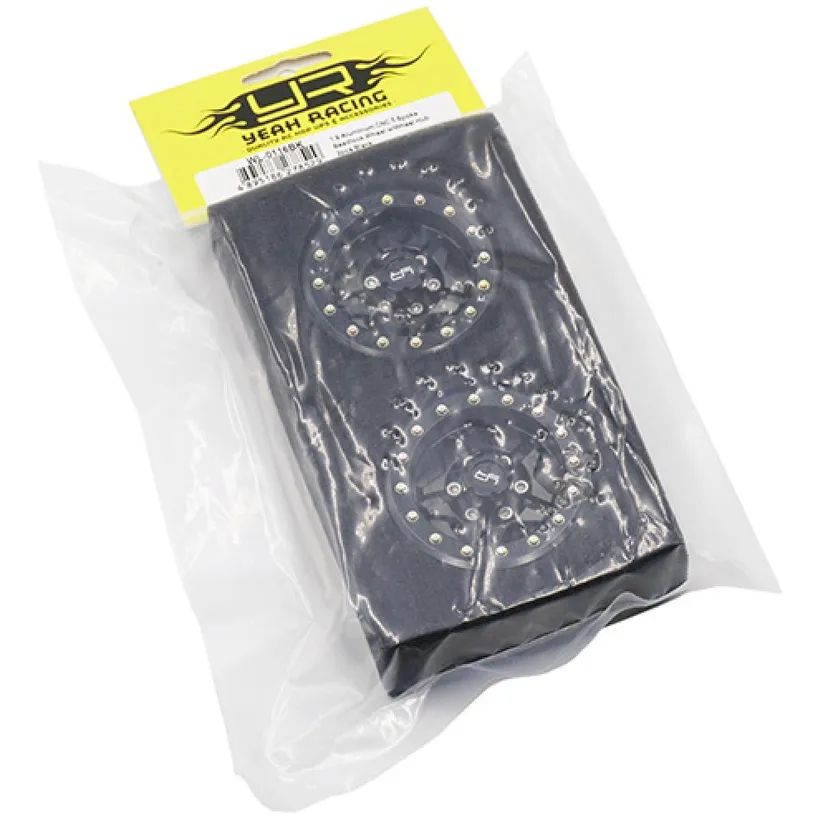 Yeah Racing Cerchi 1.9 Scaler 1/10 in Alluminio CNC 5 Raggi Neri Beadlock (2)