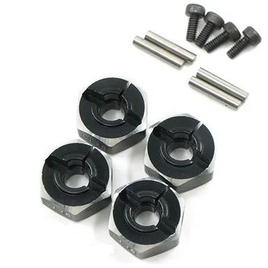 Yeah Racing Trascinatori Ruote in Alluminio Neri per 1/10 12x6mm (4)