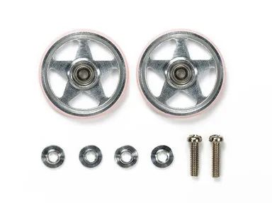 Rotelle in Alluminio 5 Razze 19mm Anello in Plastica Rosa - 95438