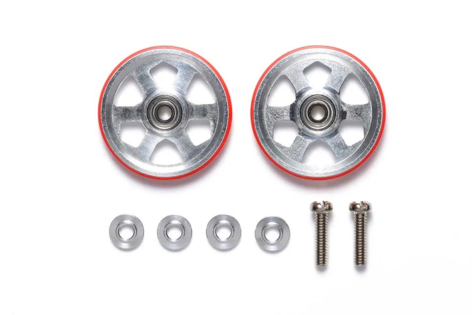 Rotelle in Alluminio 6 Razze 19mm Anello Rosso - 95513