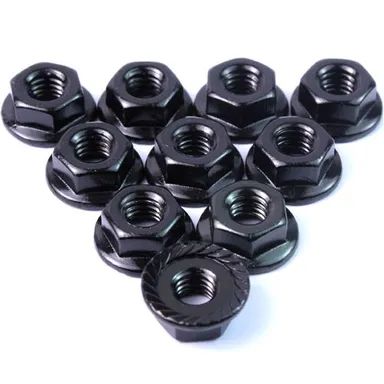 Dadi Ruota Flangiati Bloccaggio Tipo “Grover” in Alluminio 4mm Neri (10)