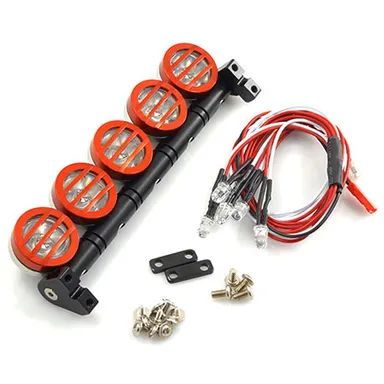 Barra in Metallo con 5 Fari Led per Tetto Scaler Rossa Yeah Racing