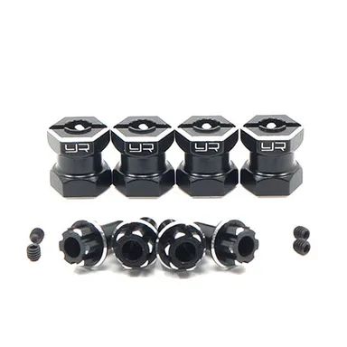 Yeah Racing Trascinatori Ruote in Alluminio Neri per Scaler con Offset +15mm Esagono 12mm (4)