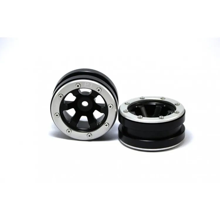Cerchi in Alluminio Beadlock Wheels PT-Claw Black/Silver 1.9'' (2 pcs)