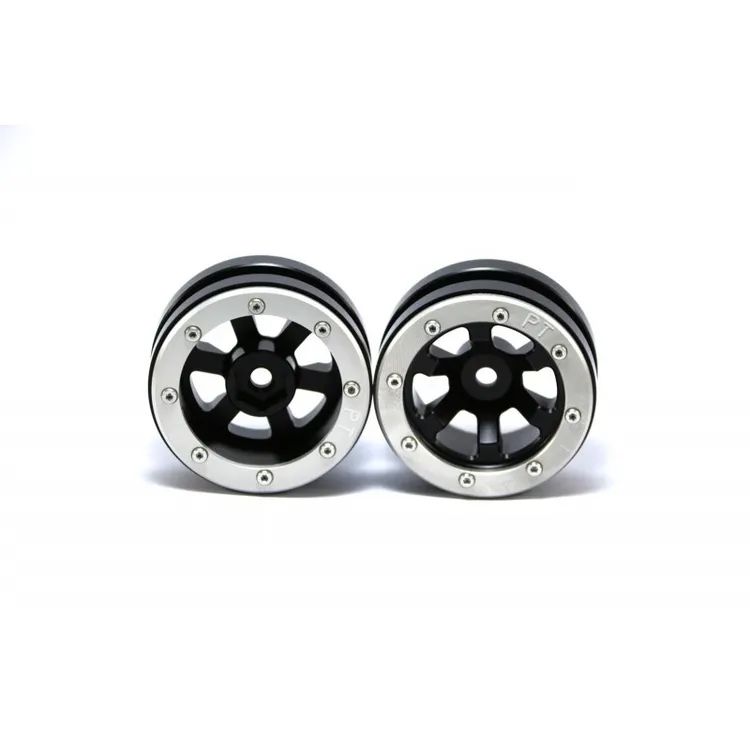 Cerchi in Alluminio Beadlock Wheels PT-Claw Black/Silver 1.9'' (2 pcs)