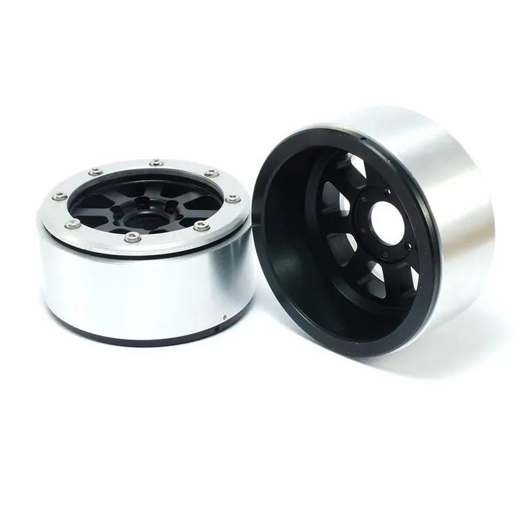 Cerchi in Alluminio Beadlock Wheels PT-Hammer Black/Silver 1.9'' w/o hub (2 pcs)