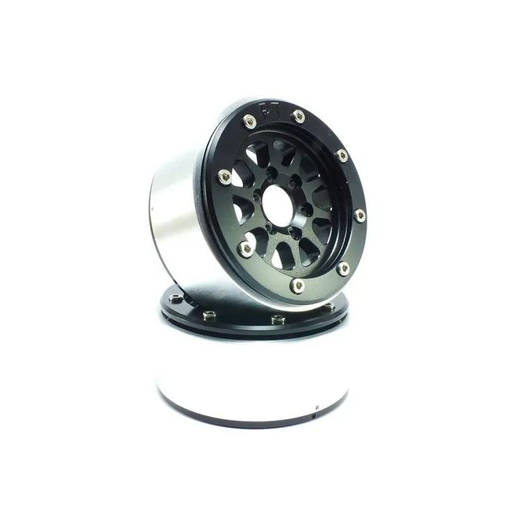 Cerchi in Alluminio Beadlock Wheels PT-Gear Black/Black 1.9'' w/o hub (2 pcs)