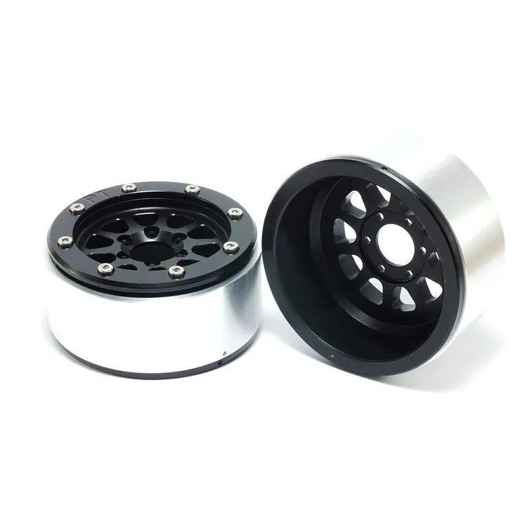 Cerchi in Alluminio Beadlock Wheels PT-Gear Black/Black 1.9'' w/o hub (2 pcs)
