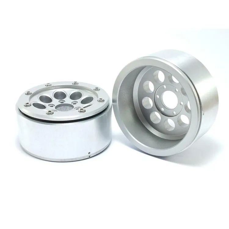 Cerchi in Alluminio Beadlock Wheels PT-Gun Silver/Silver 1.9'' w/o hub (2 pcs)