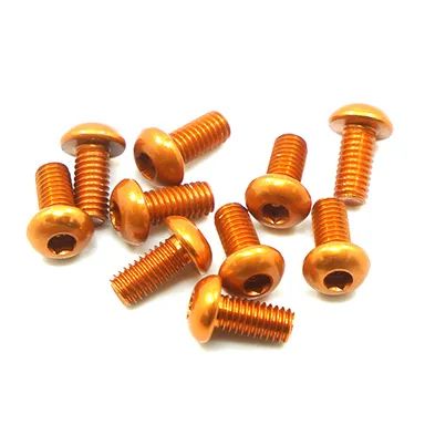 Yeah Racing Viti in Alluminio 7075 Testa Bombata 3x10mm ORANGE (10)