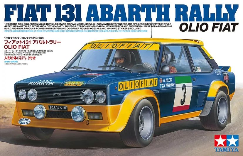 131 Abarth Rally Olio Fiat 1/20 Kit di Montaggio Tamiya