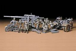German 88MM Gun Flak 36.37 Kit Ca117 1/35 Kit di Montaggio Tamiya - 35017