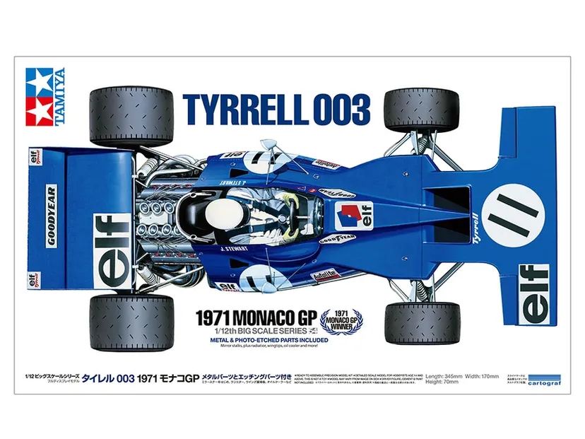 Tyrrell 003 1971 Monaco GP W/Photo Etched Parts 1/12 Kit di Montaggio Tamiya - 12054