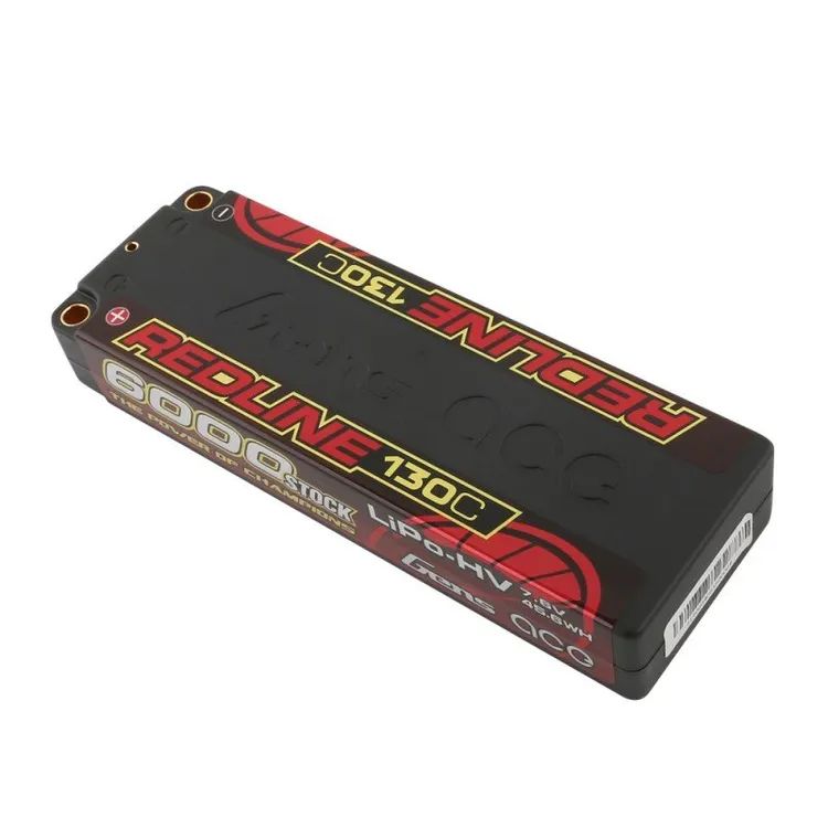 Gens Ace Redline Series 6000mAh 7.6V 130C 2S2P HardCase HV Lipo (5mm)