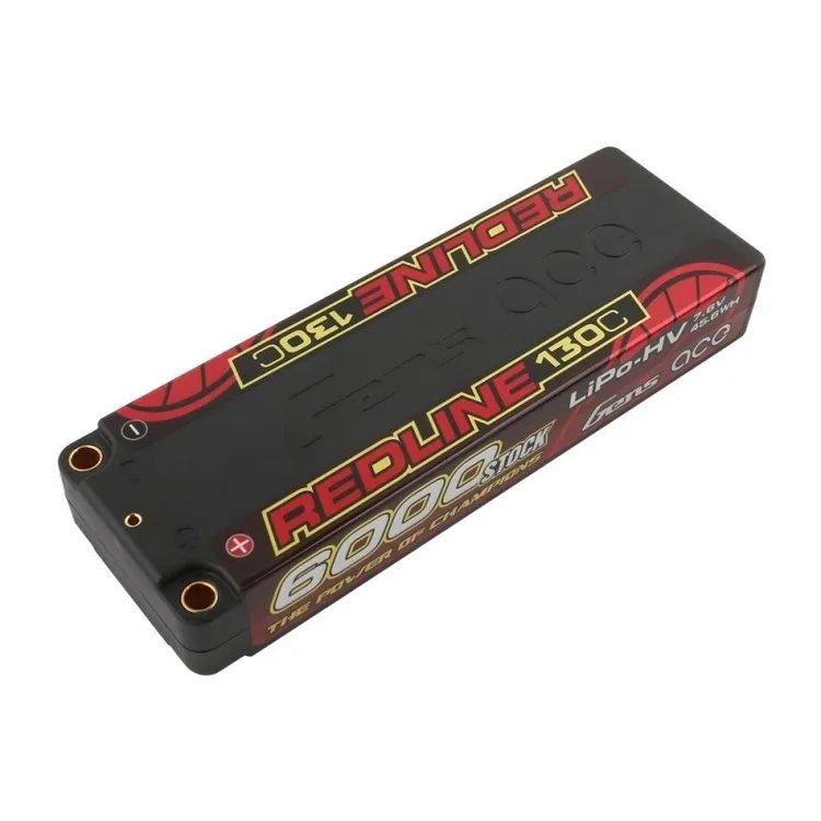 Gens Ace Redline Series 6000mAh 7.6V 130C 2S2P HardCase HV Lipo (5mm)