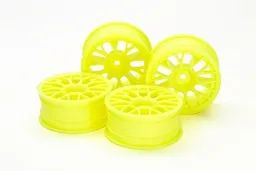 RC 24mm Med-Narrow Mesh Wheels Yellow/Offset +2 (4Pcs) Tamiya - 54850