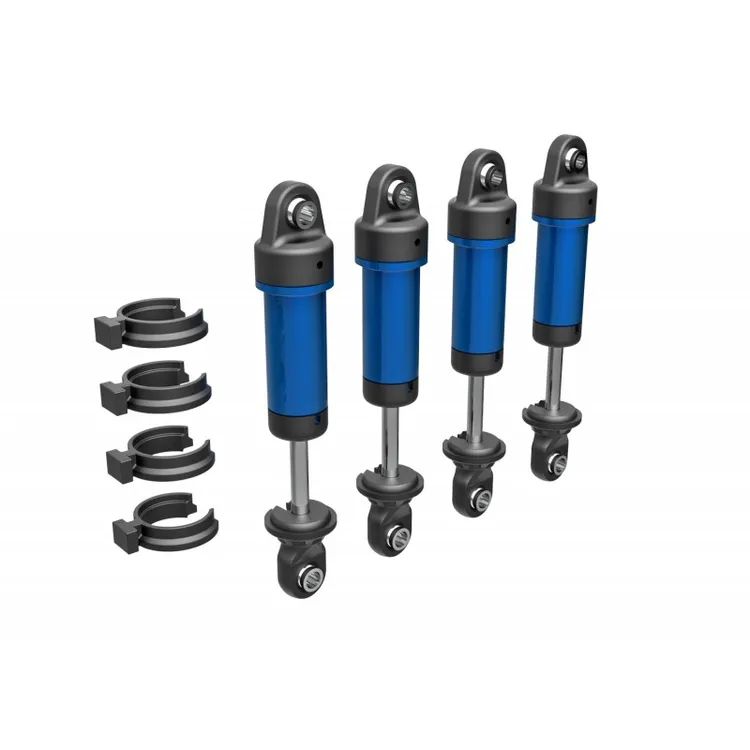 Set Ammortizzatori GTM (4) Assemblati Senza Molle in Alluminio 6061-T6 Anodizzati Blu TRX-4M - 9764-BLUE