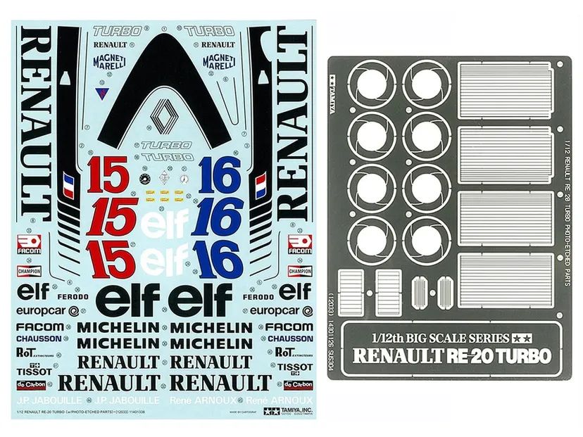 Renault RE-20 Turbo con Fotoincisioni 1/12 Kit di Montaggio Tamiya
