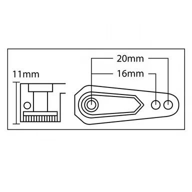 SRT Servo Horn Offset Black 25T