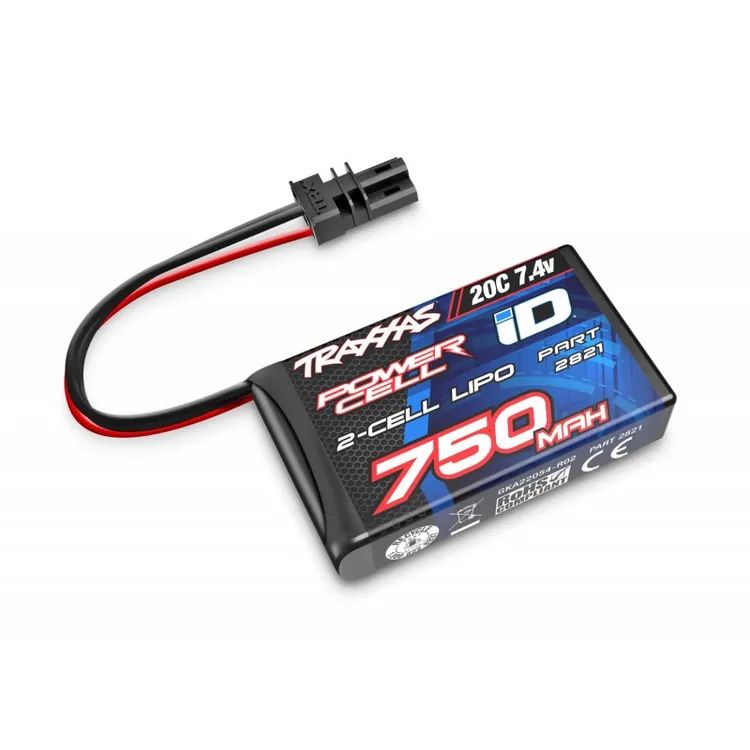 Batteria Lipo 2s 750mah 7.4v 20c ID per 1:18 Traxxas - 2821