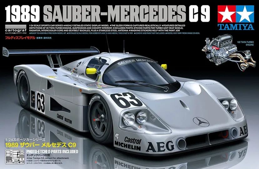 1989 Sauber-Mercedes C9 1/24 Kit di Montaggio Tamiya