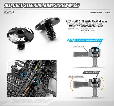 Alu Dual Steering Arm Screw M3x7 Swiss 7075 T6 (2) - 302590