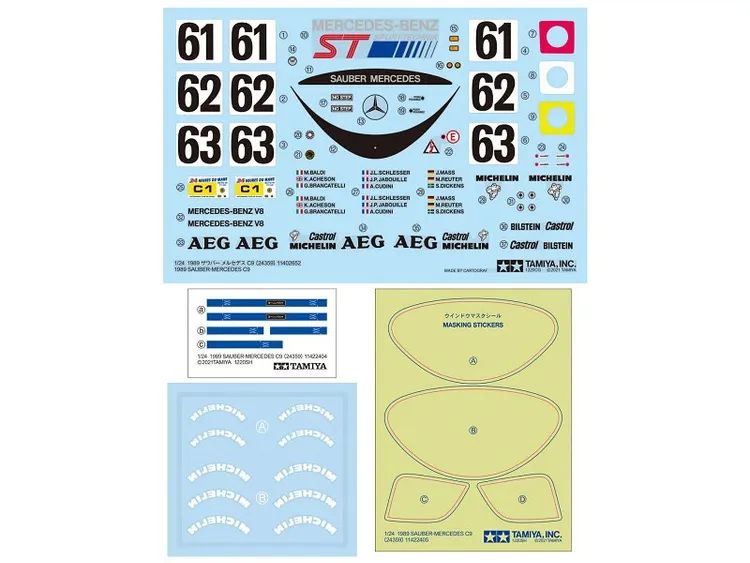 1989 Sauber-Mercedes C9 1/24 Kit di Montaggio Tamiya