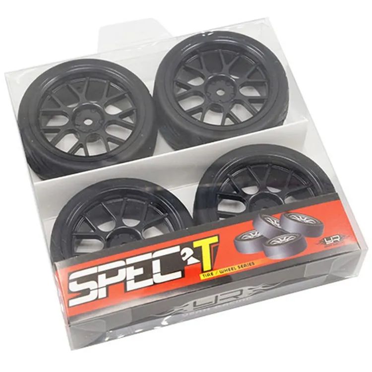 Yeah Racing Spec T CS Gomme in Lattice Touring Scolpite Offset +3 con Cerchio a 14 Raggi Black