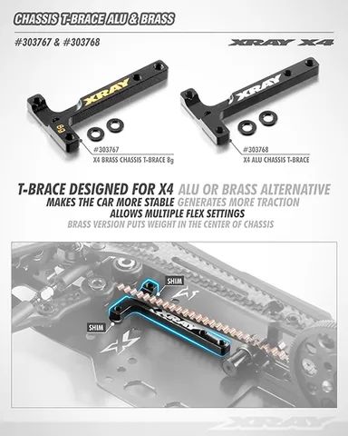 X4 Alu Chassis T-Brace Swiss 7075 T6 - 303768