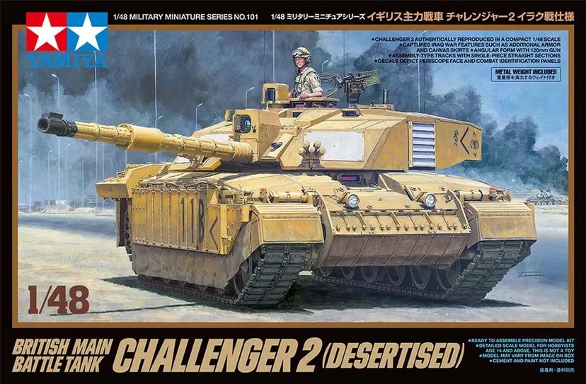 British Tank Challenger 2 Desertised 1/48 Kit di Montaggio Tamiya - 32601