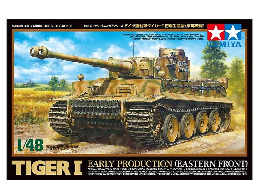 German Heavy Tank Tiger I Early Prod. Eastern Front 1/48 Kit di Montaggio Tamiya - 32603