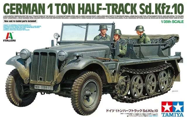 German 1T Half-Track Sd.Kfz 10 1/35 Kit di Montaggio Tamiya - 37016