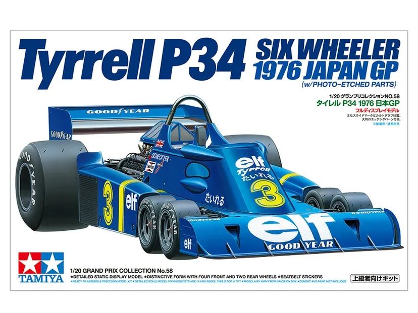 Tyrrell P34 6 Ruote Japan ’76 + Fotoincisioni 1/20 Kit di Montaggio Tamiya - 20058