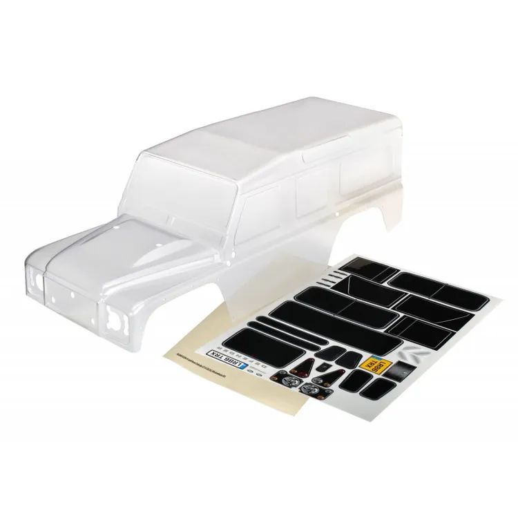 Carrozzeria Traxxas Defender Trasparente Pre-Tagliata e Forata Completa di Accessori in Plastica e Decals - 8011P