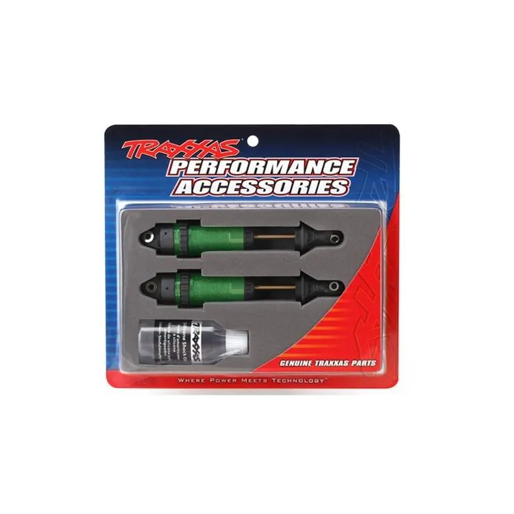 Ammortizzatori in Alluminio GTR XXLong Anodizzato Verde (2) Senza Molle - 7462G