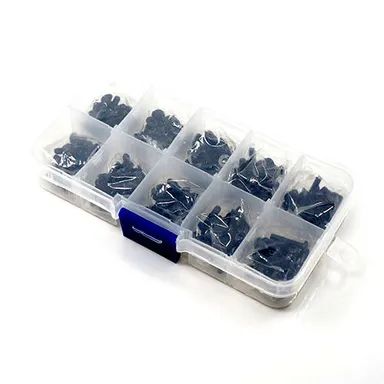 Kit Viti in Acciaio Alta Resistenza Grado 12.9 Assortite (box 200pz.) Yeah Racing