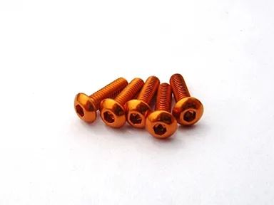 Hiro Seiko Alloy Hex Socket Button Head Screw M3x6 (Orange·5pcs)