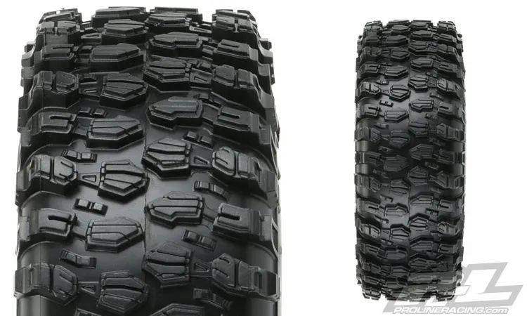 Pro-Line Hyrax 1.9" G8 Rock Terrain Truck Tires for F/R 1.9" Rock Crawler on Impulse Black/Silver Wheels