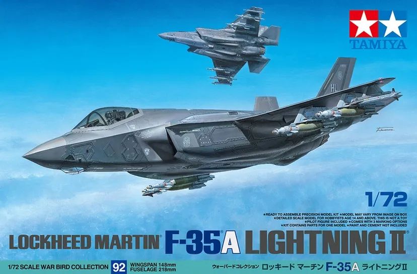 Lockheed Martin F-35 A Lightning II 1/72 Kit di Montaggio Tamiya