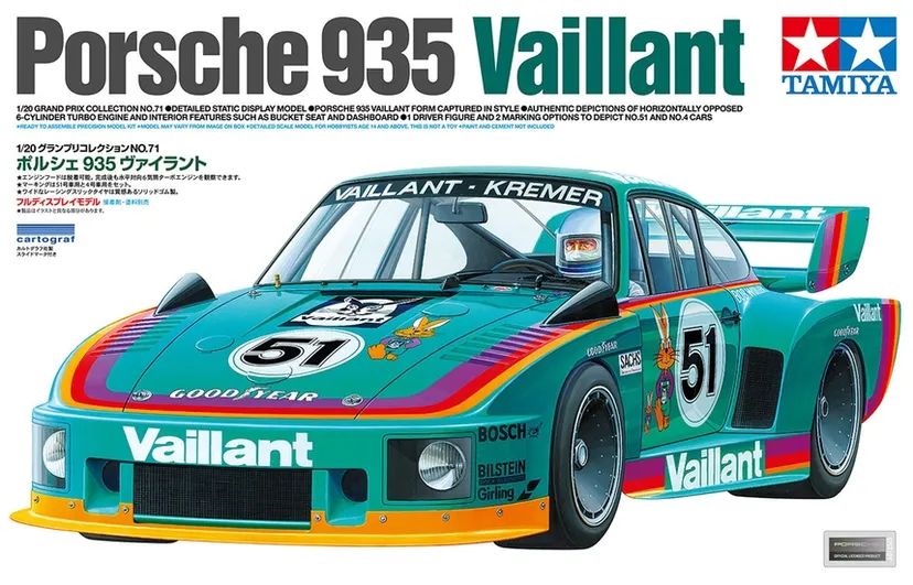Porsche 935 Vaillant 1/20 Kit di Montaggio Tamiya