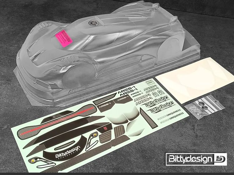 Carrozzeria 1/10 GT ARES-1 Bittydesign 190mm Trasparente