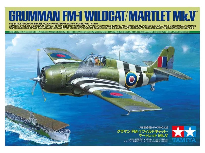 Grumman FM-1 Wildcat/Martlet Mk.V 1/48 Kit di Montaggio Tamiya