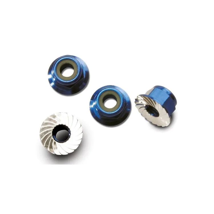 Dadi Flangiati 4mm Anodizzati Blu - 1747R