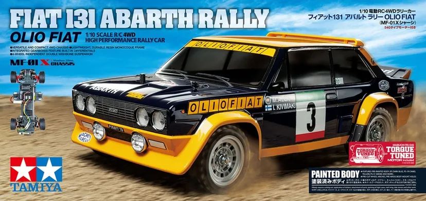Fiat 131 Abarth Rally MF-01X Olio Fiat Painted Body Tamiya
