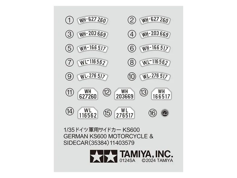 German KS600 Motorcycle W/Sidecar 1/35 Kit di Montaggio Tamiya